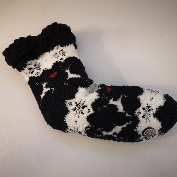 2/$20.00 Mix & Match - Muk Luks Black & White Slipper Socks - Picture 4 of 4